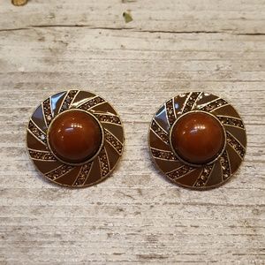Round Button Style Earrings